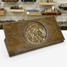 Нарды подарочные из массива бука Голова орла премиум 60 см &mdash; hichess.ru - шахматы, нарды, настольные игры