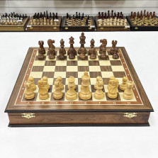 Шахматный ларец Эндшпиль орех большие — hichess.ru - шахматы, нарды, настольные игры