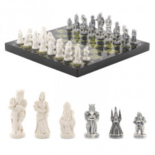 Шахматы из змеевика &quot;Средневековье&quot; змеевик 40х40 см — hichess.ru - шахматы, нарды, настольные игры