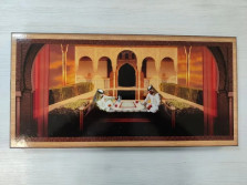 Нарды деревянные подарочные Арабские с полем для шашек средние 50 на 50 см — hichess.ru - шахматы, нарды, настольные игры