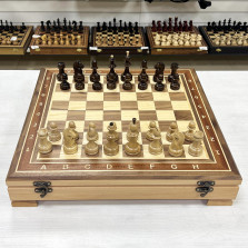 Шахматный ларец орех с фигурами Резной конь 52 см — hichess.ru - шахматы, нарды, настольные игры