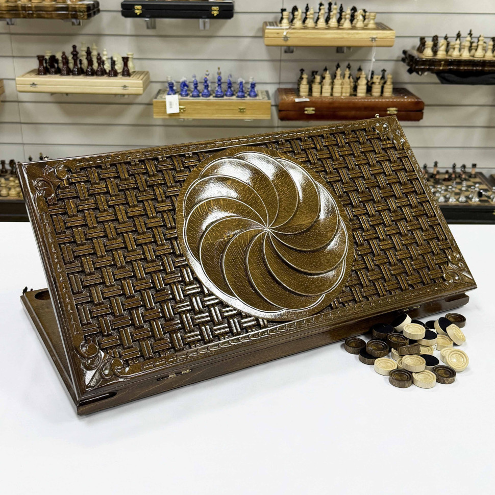 Нарды из массива бука Бесконечность премиум большие фото 1 &mdash; hichess.ru - шахматы, нарды, настольные игры