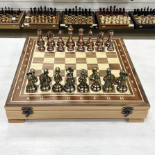Шахматный ларец орех Антик 52 см — hichess.ru - шахматы, нарды, настольные игры