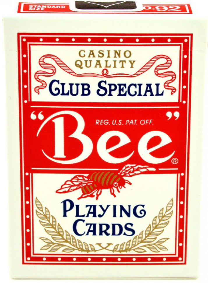 Игральные карты "Bee" с пчелой Джамбо индекс (красная рубашка) 54 листа фото 1 — hichess.ru - шахматы, нарды, настольные игры