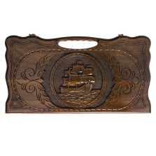 Нарды резные «Корабль» с ручкой 60, Haleyan — hichess.ru - шахматы, нарды, настольные игры