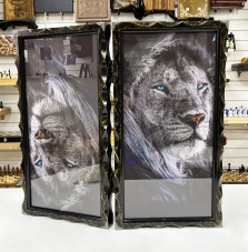 Нарды стеклянные подарочные Синий лев 63 см с чехлом — hichess.ru - шахматы, нарды, настольные игры