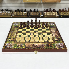 Шахматы нарды шашки 3 в 1 Бородино деревянные — hichess.ru - шахматы, нарды, настольные игры