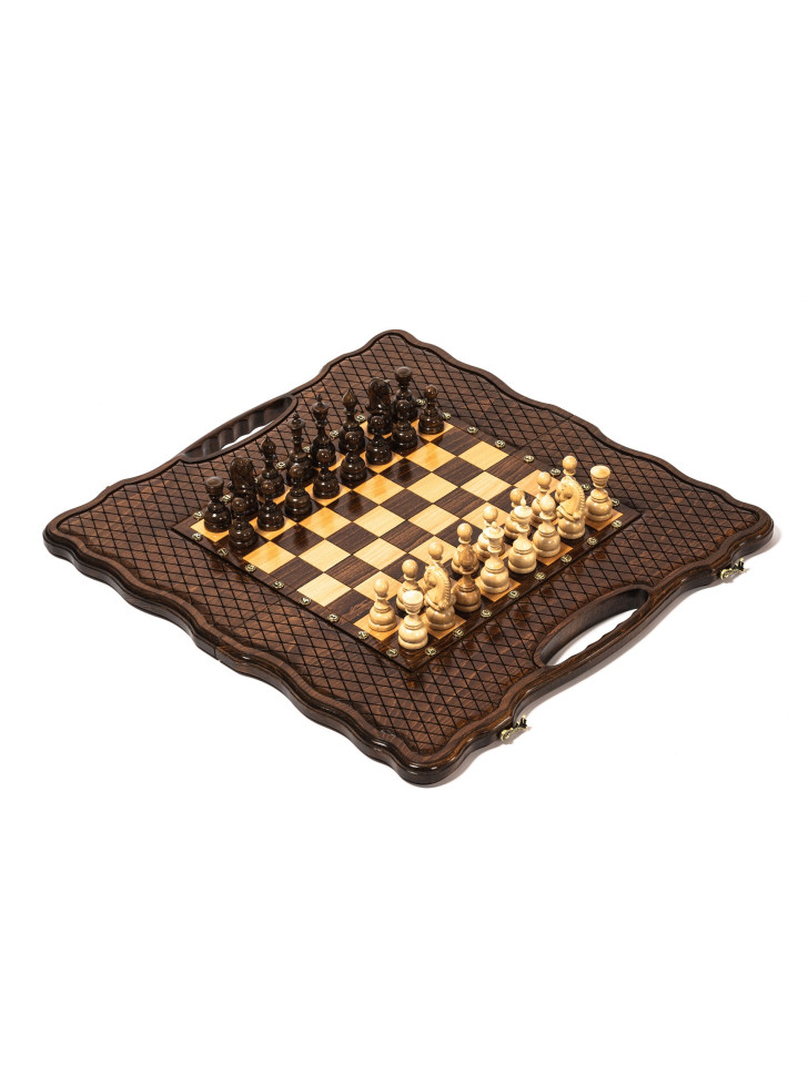Шахматы нарды шашки 3 в 1 резные ручной работы 60 см в чехле большие фото 1 — hichess.ru - шахматы, нарды, настольные игры
