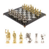 Шахматы каменные с металлическими фигурами Лучники 44 см мрамор змеевик фото 1 — hichess.ru - шахматы, нарды, настольные игры
