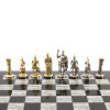 Шахматы каменные с металлическими фигурами Лучники 44 см мрамор змеевик фото 3 — hichess.ru - шахматы, нарды, настольные игры
