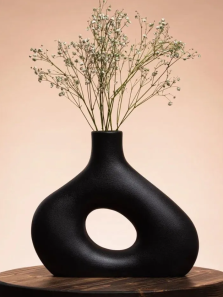 Ваза керамическая для сухоцветов декор 20 см черная — hichess.ru - шахматы, нарды, настольные игры