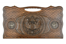 Нарды резные Герб РФ 3&quot; с бронзой 60, Haleyan&quot; — hichess.ru - шахматы, нарды, настольные игры