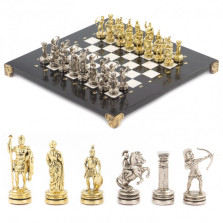 Шахматы &quot;Лучники&quot; мрамор змеевик 28х28 см №1 — hichess.ru - шахматы, нарды, настольные игры