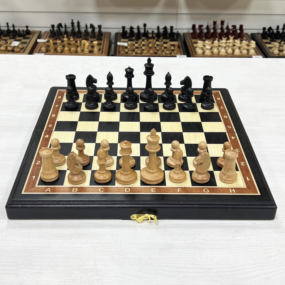 Шахматы из мореного дуба с фигурами из бука фото 1 — hichess.ru - шахматы, нарды, настольные игры