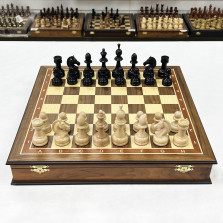 Шахматы в ларце премиальные из ореха и бука — hichess.ru - шахматы, нарды, настольные игры