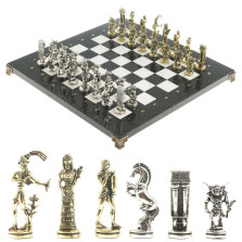 Шахматы металлические с каменными поле Минотавр змеевик мрамор 36 см — hichess.ru - шахматы, нарды, настольные игры