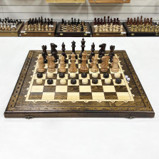 Набор 3 в 1 шахматы нарды шашки из массива бука прямые Суприм — hichess.ru - шахматы, нарды, настольные игры