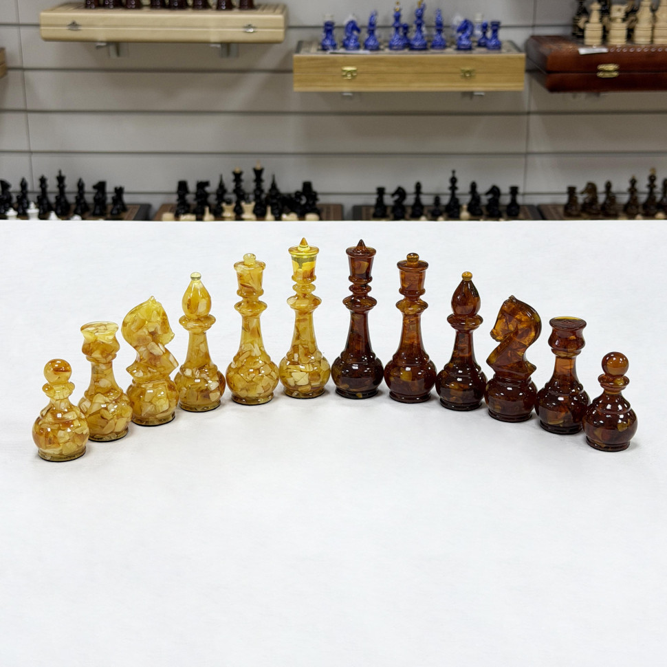 Шахматные фигуры из янтаря фото 1 &mdash; hichess.ru - шахматы, нарды, настольные игры